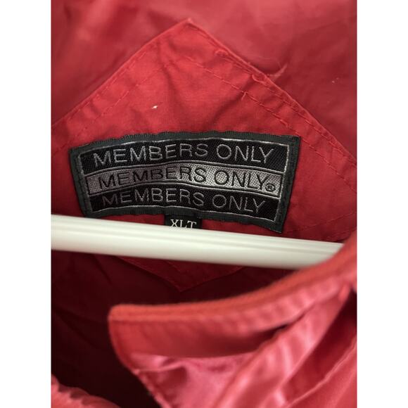 Vintage Members Only Mens XLT Red Bomber Windbreaker Jacket 28593 Y2K 80s Retro - Picture 3 of 10